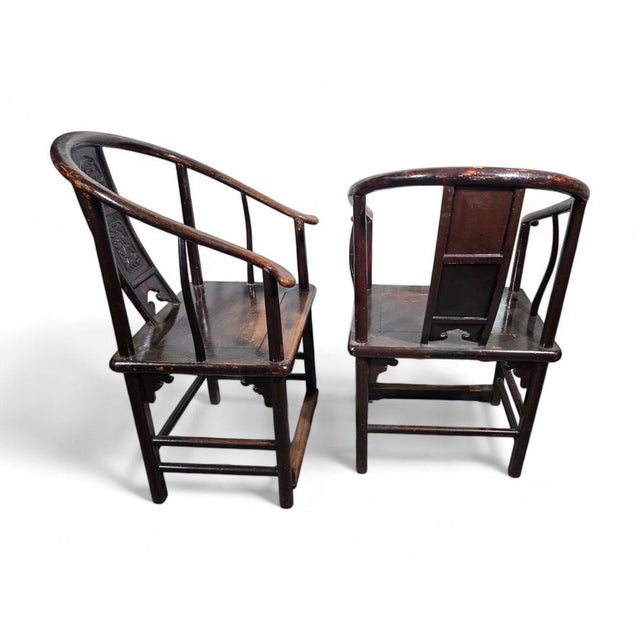 Mid 19th Century Set of 19th Century Qing Dynasty Chinese Armchairs, 1860 For Sale - Image 5 of 16
