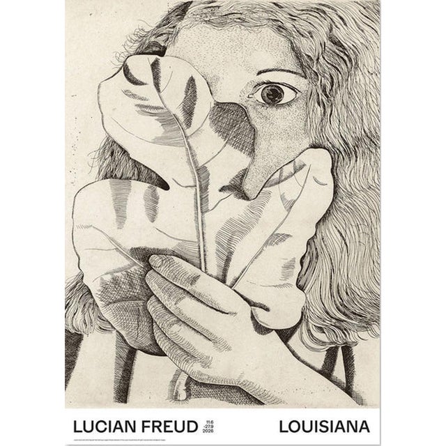 Lucian Freud Girl with a Fig Leaf Official Exhibition Poster Dimensions: 23,3 x 33,11 in / 59,4 x 84,1 cm Sold unframed
