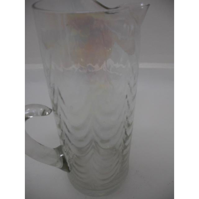 Mid-Century Modern Mid 20th Century Mid Century Modern Iridescent Luster Glass Martini Pitcher For Sale - Image 3 of 8