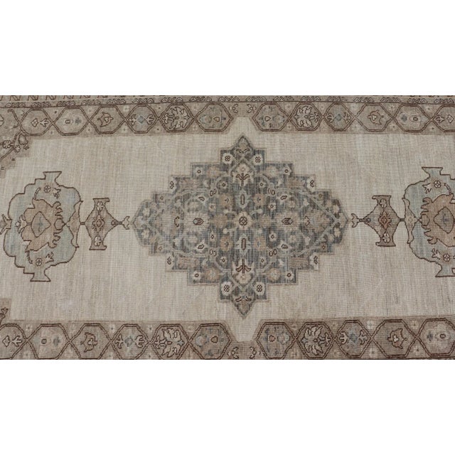 Fine Tabriz Gallery Rug With Soft Ivory Field and Accents in Taupe 4'11 X 9'10 For Sale - Image 9 of 12