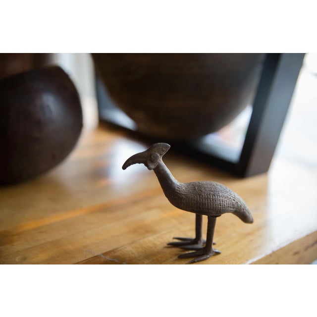 Vintage African Bronze Kori Bustard Bird For Sale - Image 4 of 10
