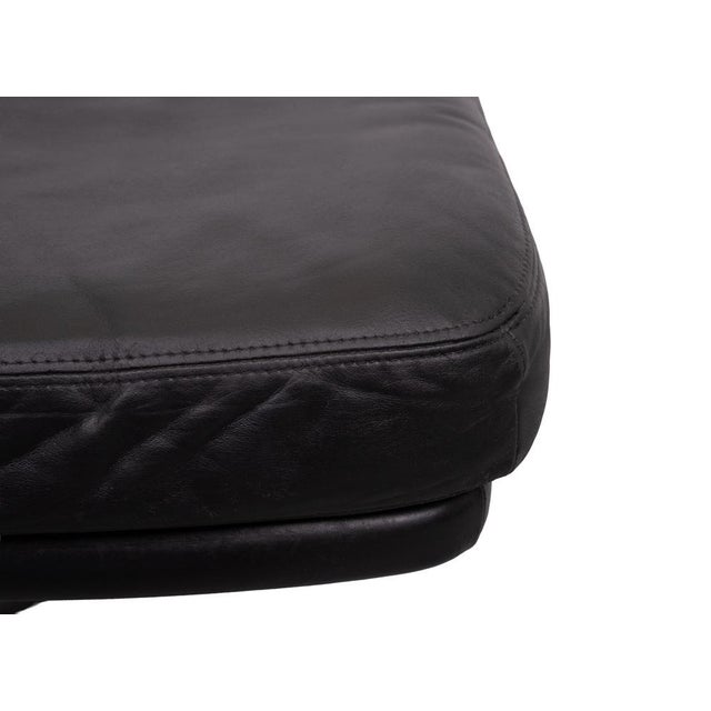 Black Black Leather Ottoman from Walter Knoll, Germany, 1970s For Sale - Image 8 of 9