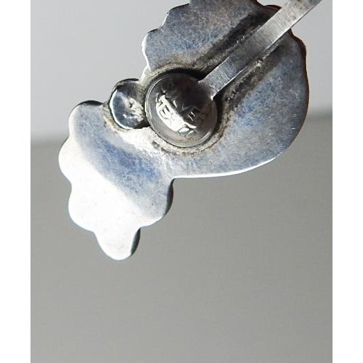 Vintage Artist Studio Made Silver Mexico Earrings For Sale - Image 4 of 4