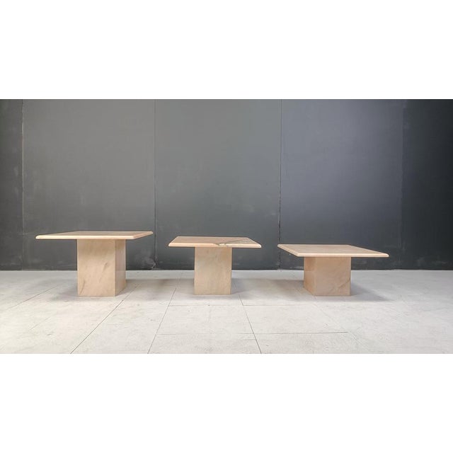 Vintage Marble Nesting Tables, 1970s, Set of 3 For Sale - Image 4 of 11
