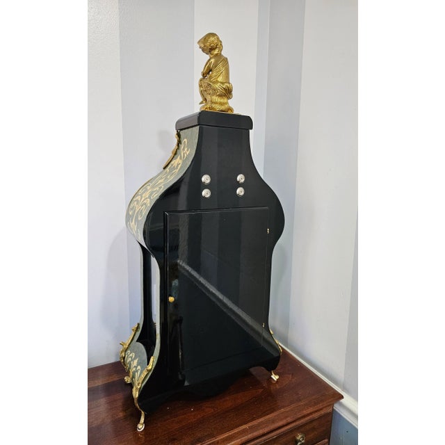 New Large Franz Hermle Mantel Clock in DeArt Italian Fine Marquetry and Ormolu Case For Sale - Image 10 of 11