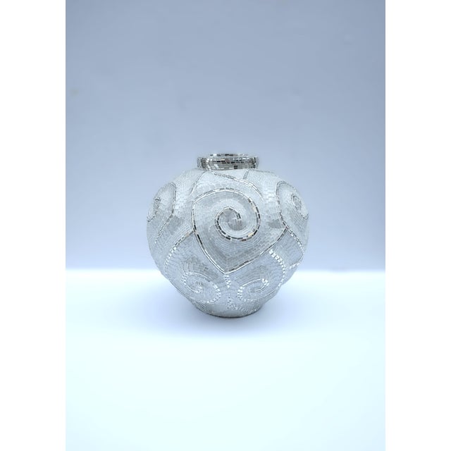 Early 21st Century Mirror Glass Tile Mosaic Paster Vase For Sale - Image 5 of 8