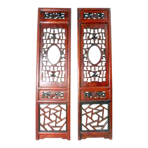Early 19th Century Antique Chinese Screen PanelsCunninghamia Wood - A Pair