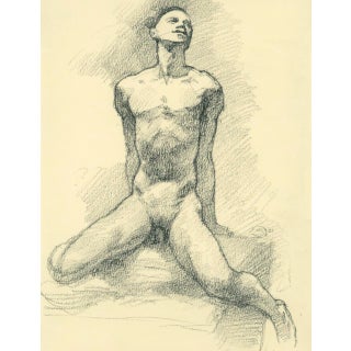“Thomas McKeller, After Sargent” Contemporary Original Charcoal Figure Drawing by David Orrin Smith For Sale