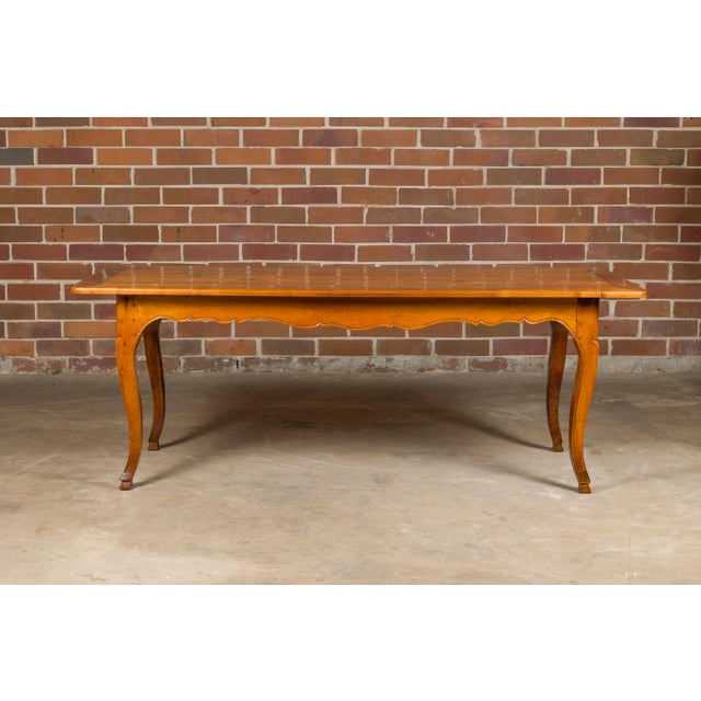 French 19th Century French Fruitwood Dining Table with Bread Board and Cabriole Legs For Sale - Image 3 of 12