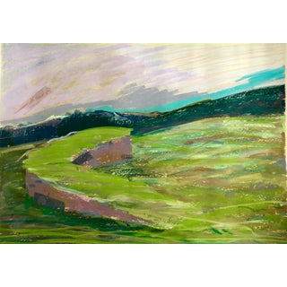 Dennis Leon, Large Abstract Landscape Pastel Drawing Painting San Francisco Artist, Megan #10, 1981 For Sale