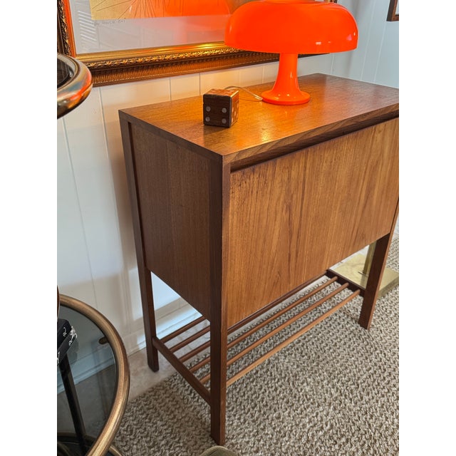 1960s A Vintage Danish Drop Front Bar Cabinet, Circa 1960s. Petite For Sale - Image 5 of 12