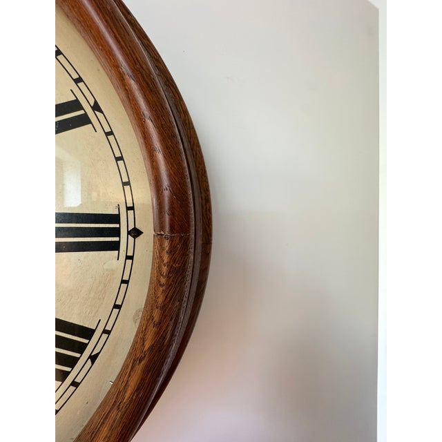 Vintage American Wooden Wall Clock For Sale - Image 11 of 12