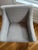 Wood Practically New Set of 4 Pottery Barn Slope Arm Dining Chairs Gray W/ Seadrift Legs For Sale - Image 7 of 8