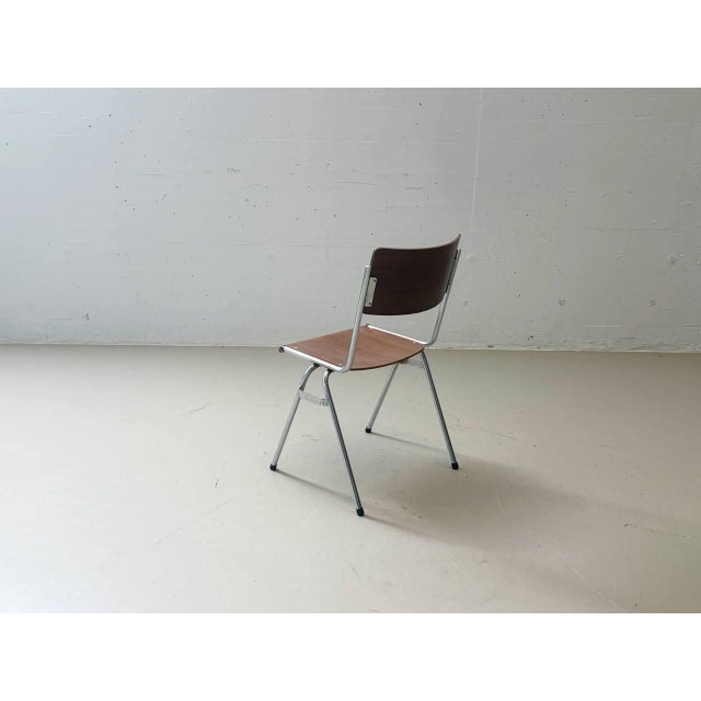 Brown Vintage Stacking Chair with Chrome Frame, 1970s For Sale - Image 8 of 17