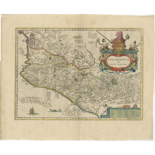 Antique Map of Southern Mexico & New Galicia, Janssonius, Amsterdam, 1650s For Sale - Image 3 of 11