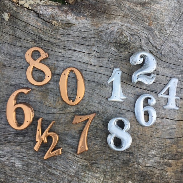 Vintage Metal Numbers Chairish