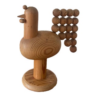 1970s Wooden Rooster by Kaija Aarikka for Aarikka For Sale
