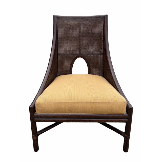McGuire Mid-Century Modern Barbara Barry for McGuire Caned Petite Lounge Chairs - A Pair For Sale - Image 4 of 9