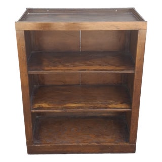 Mid 20th Century Stained Pine Low Bookcase For Sale