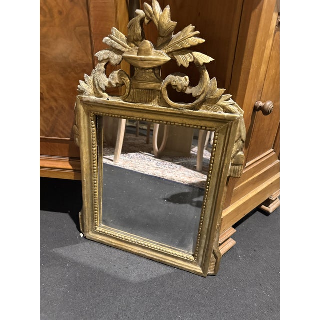 Antique Louis XVI Wooden Mirror For Sale - Image 4 of 4