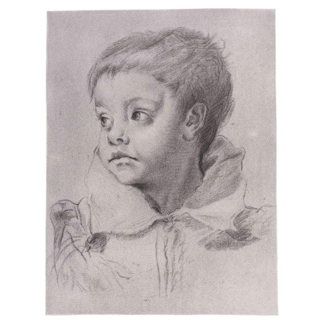 After Annibal Carrache, Portrait from the Louvre, Lithograph For Sale - Image 9 of 9