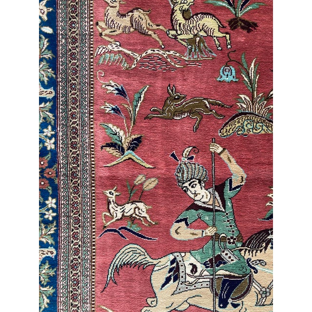 Vintage Silk Qum Rug, 1980s For Sale - Image 11 of 16