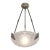 Maynadier & Degue French Art Deco 3-Armed Chandelier - 1930s Nickeled Bronze & Frosted Glass For Sale
