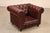 Animal Skin Chesterfield Style Pair of Oxford Red Leather Club Chairs For Sale - Image 7 of 18
