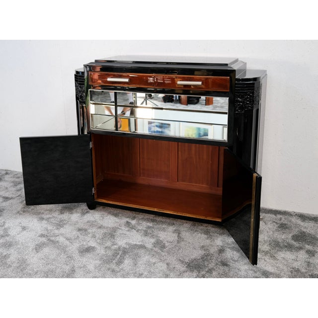 Small Art Deco Sideboard with Mirrored Shelf Compartment, 1930s For Sale - Image 15 of 17