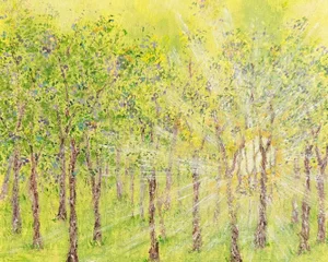 "Here Comes the Sun" Contemporary Original Impressionist Style Landscape Painting by Deb Bossert