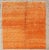 Squared Size Vintage Tulu With Minimalist Design Rug in Solid Orange and Taupe For Sale - Image 4 of 12