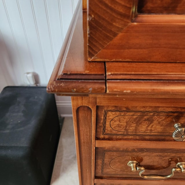 Brown Antique Georgian Burlwood Rolltop Desk For Sale - Image 8 of 18