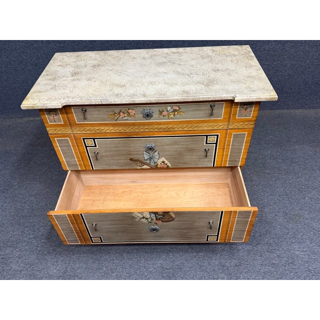 Drexel Heritage Et Cetera Paint Decorated Neoclassical Chest For Sale - Image 9 of 16