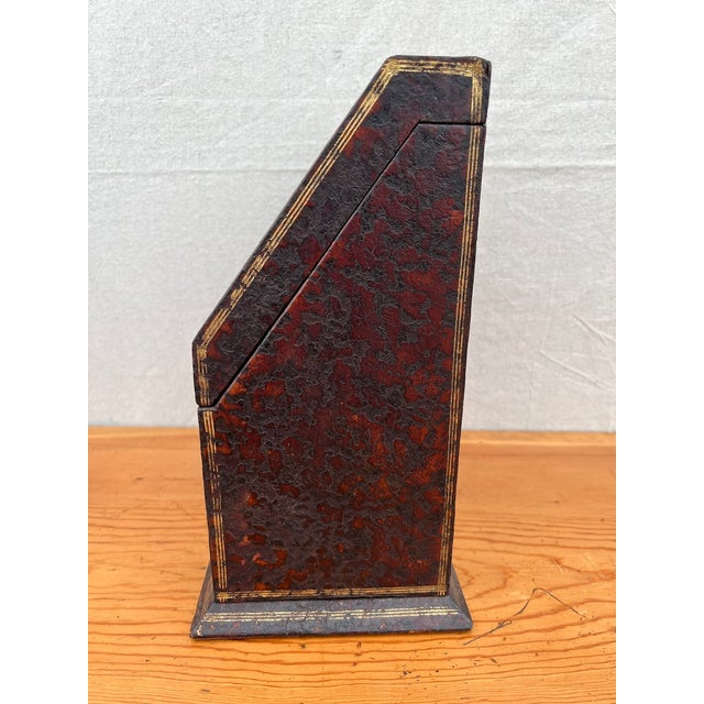 1920s French Leather Stationery Box For Sale - Image 5 of 11