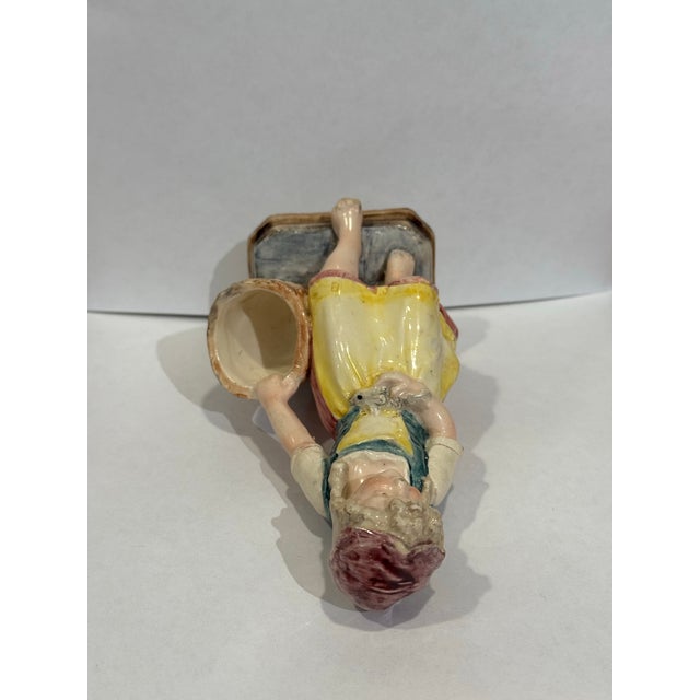 Victorian 1940s Vintage Porcelain Figurine of Girl With a Basket For Sale - Image 3 of 6
