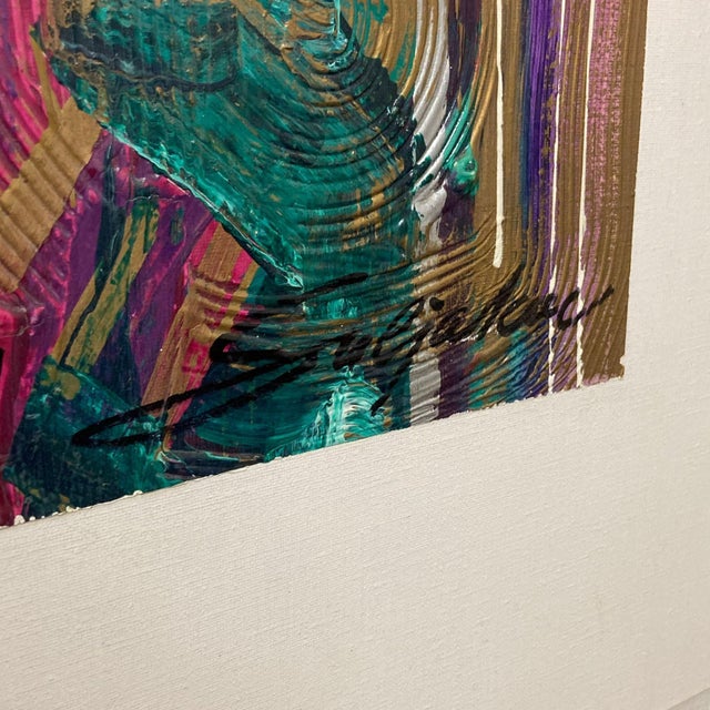 Abstract Musician Signed Acrylic Painting by Vadik Suljakov For Sale In Phoenix - Image 6 of 6