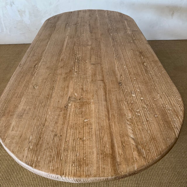 Costa 96” Reclaimed Pine Oval Dining Table in Vintage Natural For Sale - Image 10 of 11