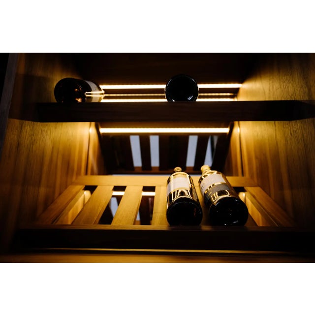 Wood Panoptikum Collections "Break Free" Illuminated Holographic Bar Cabinet For Sale - Image 7 of 11