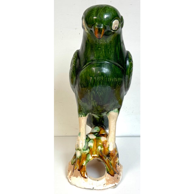 Monumental Chinese Export Porcelain Green Sancai Glazed Parrot, Late 19th C For Sale - Image 11 of 18