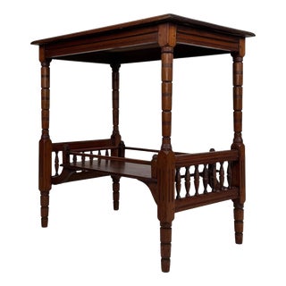 Antique Early 20th Century English Edwardian Mahogany Side Table, 1890s For Sale