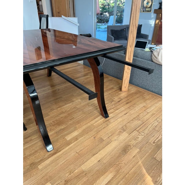 1980s Imported Giorgio Collection Mahogany Dining Table With 6 Chairs - Set of 7 For Sale - Image 4 of 6