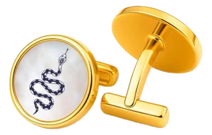 Mother of Pearl Cufflinks - Snake Cufflinks, A Pair