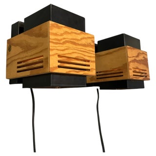 Cubism Wall Lamps attributed to Claus Bolby for Cebo Industri, 1970, Set of 2 For Sale