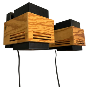 Cubism Wall Lamps attributed to Claus Bolby for Cebo Industri, 1970, Set of 2
