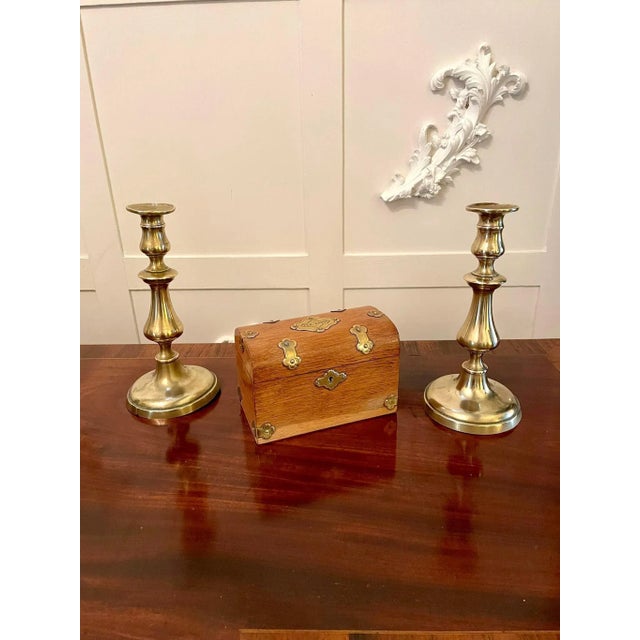 George III Brass Candlesticks, Set of 2 For Sale - Image 5 of 9