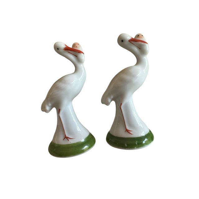 Vintage Hollóházi Porcelain Stork Figurines, Hungary, 1970s – A Pair A charming pair of vintage porcelain stork figurines...