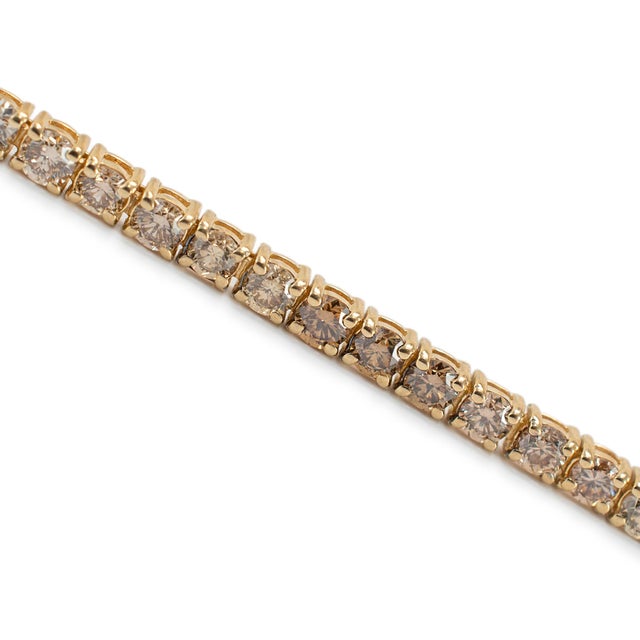 Early 21st Century Levian Ombre 14k Yellow Gold 2.00ct Chocolate Diamond Bolo Tennis Bracelet For Sale - Image 5 of 8