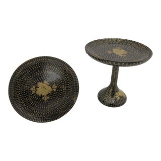 Japanese Hina Doll Takatsuki Tray Lacquer Makie Trinket Offering Dish For Sale