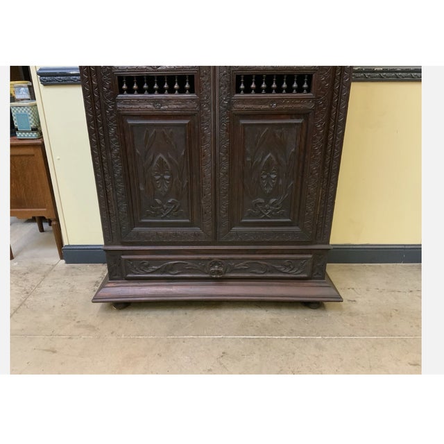 Antique Breton China Cabinet, 1880 For Sale - Image 10 of 11