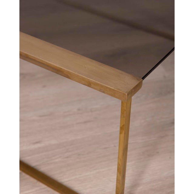 Metal Vintage Italian Brass and Glass Coffee Table, 1960s For Sale - Image 7 of 9